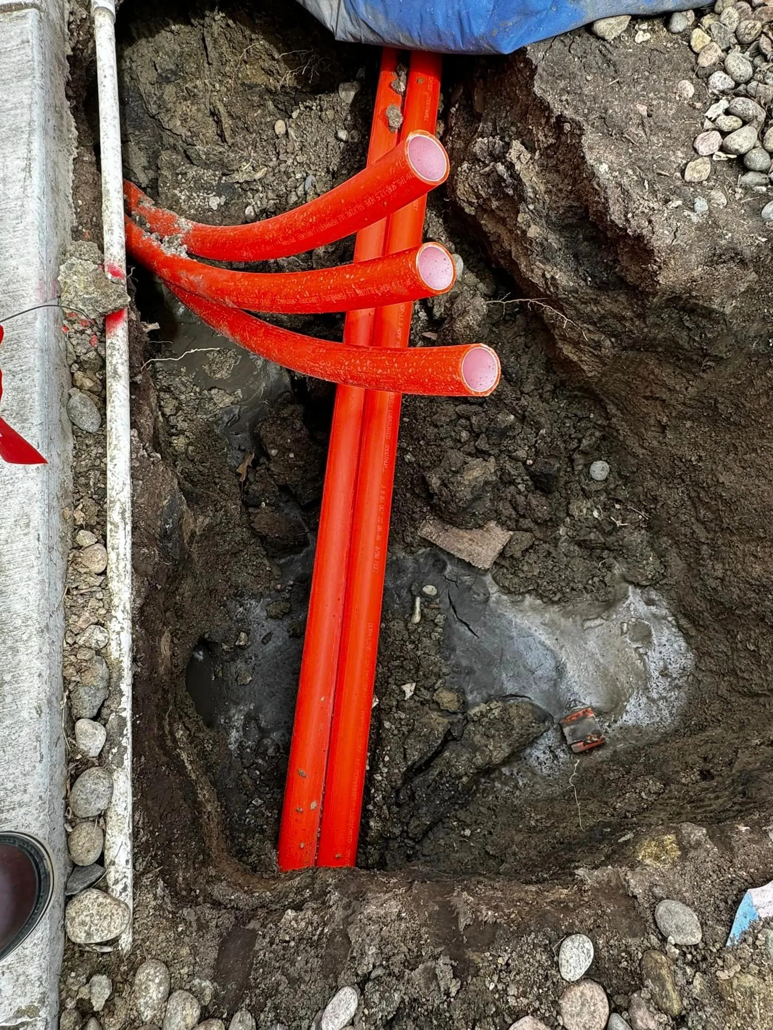 Conductos en una excavación